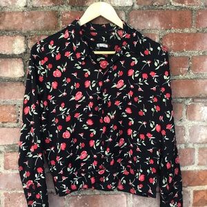 Reformation silk shirt jacket